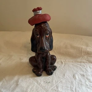 Vintage Enesco Hungover Droopy Eyed Hound Dog Booze Decanter Glossy 9 1/2" tall  - Picture 1 of 5