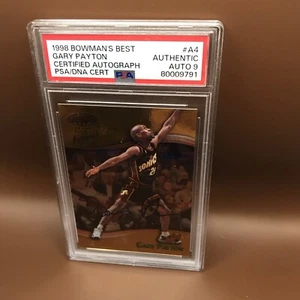 1998-99 Bowman's Best Gary Payton Certified Auto #A4 PSA Authentic 9 Auto - Picture 1 of 2