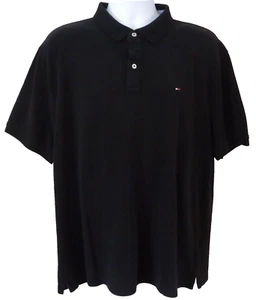 Tommy Hilfiger Poloshirt Herren Schwarz Mesh Baumwolle Kurzarm XXL - Bild 1 von 5