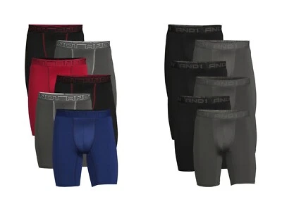 Men's AND1 9" Performance Underwear Pro Platinum Boxer Briefs 6 Pack - Image 1 of 3
