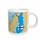 3dRose Mapa i flaga Finlandii z Finlandią wydrukowana w języku angielskim i fińskim.