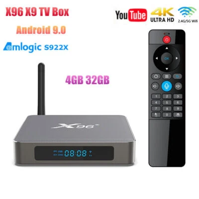 Android 9.0 4G 32G 2.4/5G Wifi 1000M BT H.265 8K HDR X96 X9 S922X Set Top tv Box - Image 1 of 4