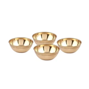 Latón Diya para Puja | Cuenco/Katori Pequeño 35 ml para Decoración del Hogar 5,8 cm, Juego de 4 - Imagen 1 de 6