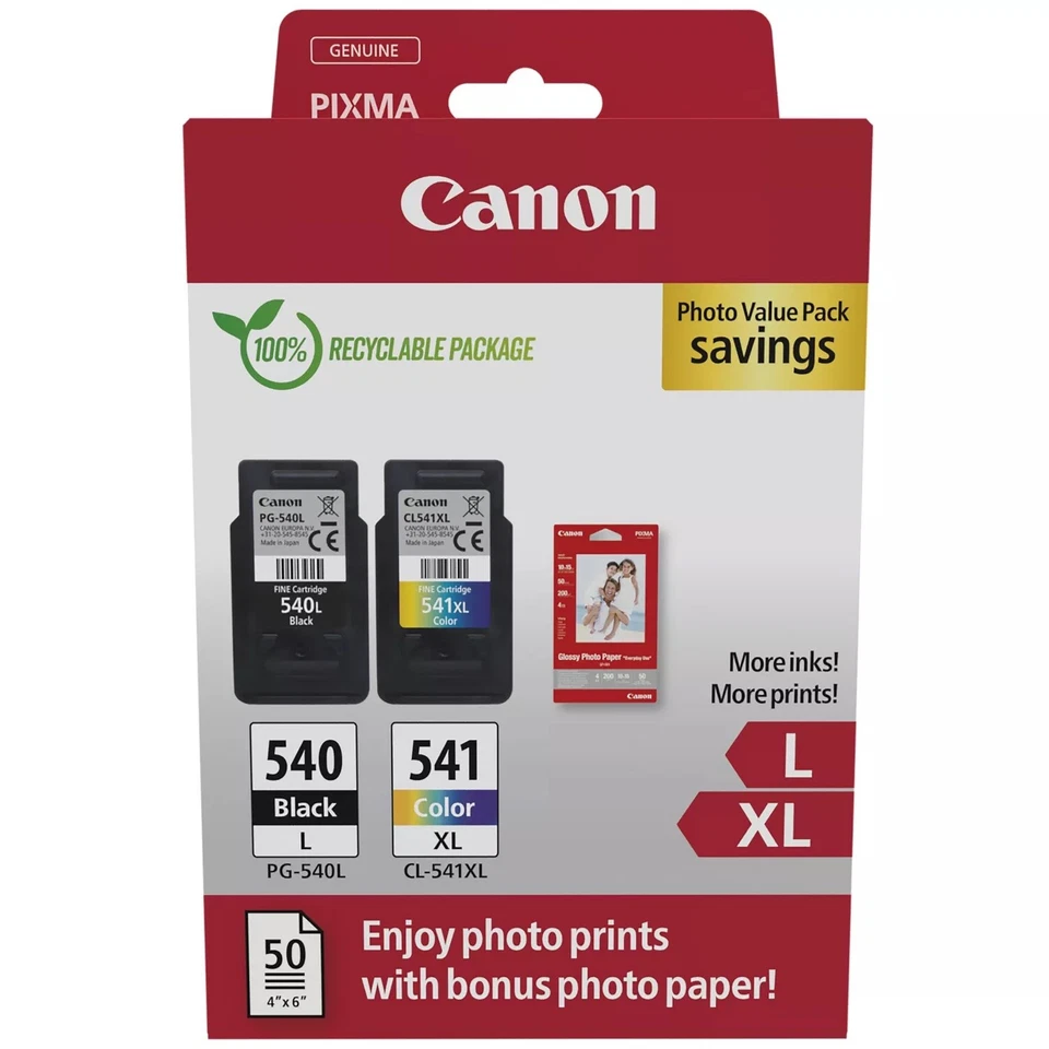Canon PG-540 / CL-541 Original Printer ink choices for Pixma MG 3250 printer - Image 1 of 1