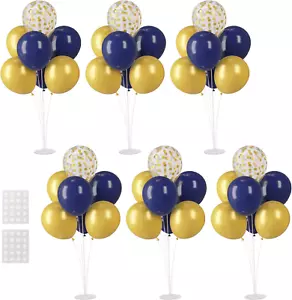 6 Sets Balloon Stand Kits, Balloon Sticks with Base for Table Centerpieces Gradu - Picture 1 of 7