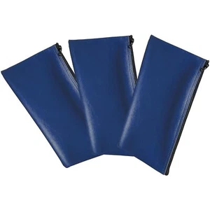 Honeywell 6503 Multipurpose Zipper Bank Deposit Money Bag Blue 11" x 6" 3-Pack - Picture 1 of 3