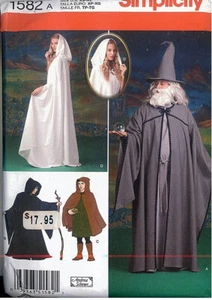 Simplicity 1582 Costume Pattern Gandalf Galadriel Hobbit Cloak Pattern Men Misse - Picture 1 of 2