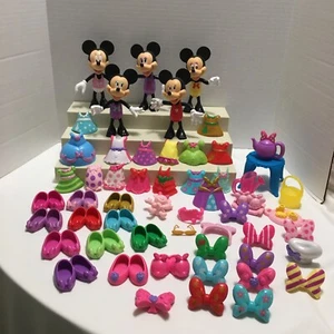 Minnie Mouse Dress Up Doll Snap On Clothes Accessories 55 Piece Lot Christmas - Picture 1 of 12