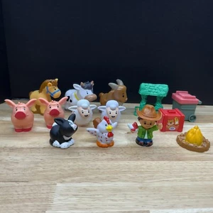 Lot of 14 Fisher Price Little People Farmers Animals Horse Pig Cow Goat Chicken - Picture 1 of 5
