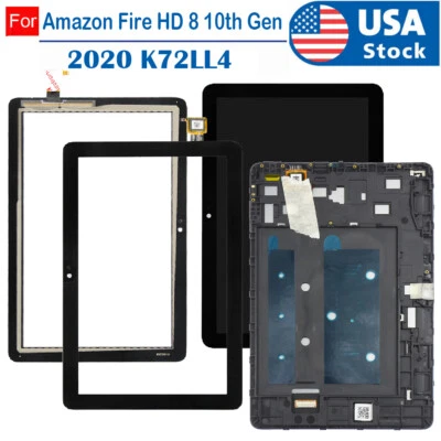 For Amazon Fire HD 8 10th 2020 K72LL4 K72LL3 LCD & Touch Screen Digitizer Frame - Image 1 of 4