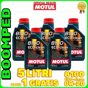 5 LITRI MOTUL 8100 ECO-CLEAN 0W20 OLIO MOTORE 100% SINTETICO ACEA C5 / C6 05MO56 - Bild 1 von 7