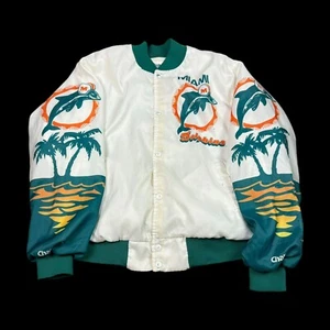 Chalk Line Vintage 90s Miami Dolphins Fanimation Flawed Jacket Adult Large - Foto 1 di 12