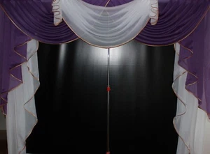 Deko - Gardine, Store, Vorhang in der Farbe lila / weiß - Bild 1 von 2
