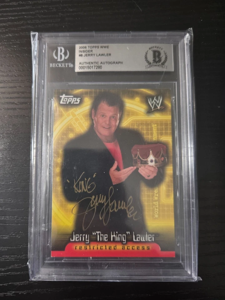 Jerry Lawler Gold Signed 2006 Topps WWE Insider #8 AUTO BGS BAS King WWF - Image 1 of 1