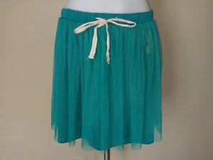 Disney Tutu Princess Skirt Turquoise Aqua Layer Sheer Tulle Glitter Bow Large - Picture 1 of 12