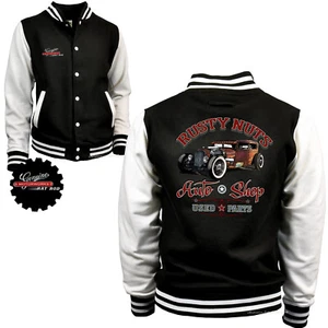 Chaqueta Hot Rod Auto College estilo béisbol vintage Rockabilly personalizada *1004 - Imagen 1 de 3