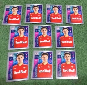 10 x szoboszlai dominik #412 sticker panini rookie 2019 champions league topps