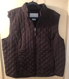 Van Heusen Vest Jacket Quilted Mock Neck Black Front Pocket Women’s XXL - Picture 1 of 6