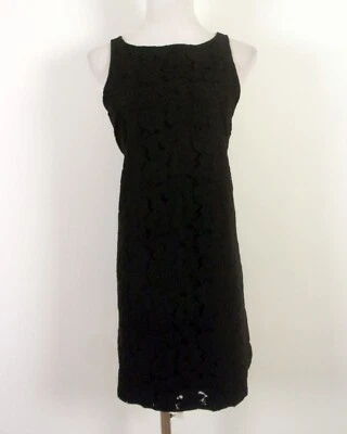 EUC BB Dakota Black Floral Eyelet Shift Dress Little Black Dress SZ 2 - Image 1 of 4