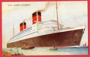 OCEAN SHIP QUEEN ELIZABETH VINTAGE PC. 2727 - Bild 1 von 2