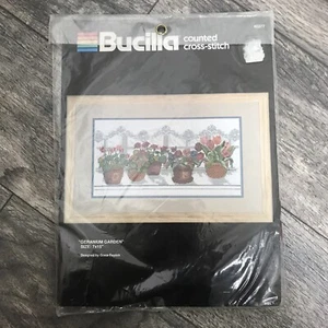 Bucilla Counted Cross-Stitch Kit 'Geranium Garden' #40377 New in Plastic - Picture 1 of 8