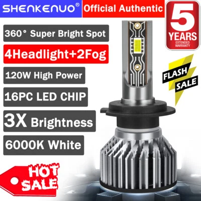 For GMC Acadia 2007 2008 2009 2010 2011 2012 6X LED Headlight Fog Light Bulb V2T - Image 1 of 4