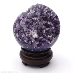 Sphere 68mm Grape Agate 355g Gemstone Crystal Ball Natural Mineral Inc Stand - Picture 1 of 6