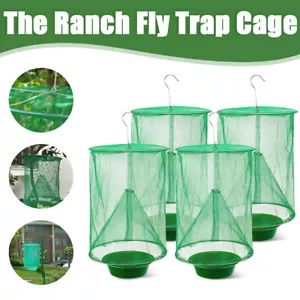 2/4Pc Ranch Fly Trap Bag Reusable Catcher Killer Cage Net Pest Bug Hanging Catch - Picture 1 of 13