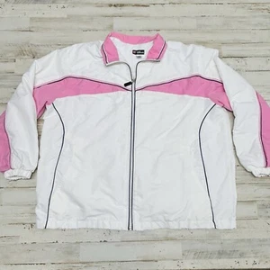 Vintage WILSON Windbreaker Women's Size 16/18W Tennis Full Zip Jacket Retro 90's - Picture 1 of 7