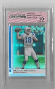 2009 Topps Finest Blue Refractor Peyton Manning x/199 Gem Mint 10 Card 💎 - Picture 1 of 2