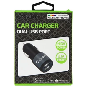 Cellet High Power Dual USB Port Car Charger (2.1A) - Black - Picture 1 of 1