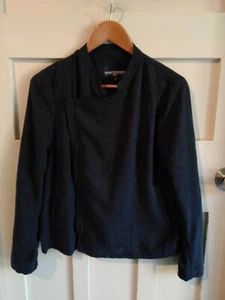 Sportscraft Assymetrical Zipper Polyester Silk Blend Black Women's Jacket 10 - Picture 1 of 8