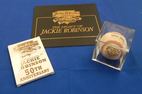 MLB Jackie Robinson 1947-1997 50th Anniversary Baseball, Stamp & Cache, Card Set Cover