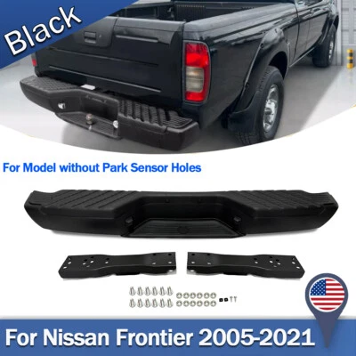 For 98-2004 Nissan Frontier XE SE Complete Rear Step Bumper Assembly Steel Black Foto 1 de 4