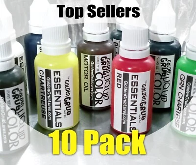 NEW 10 TOP SELLERS Bulk Pack Liquid Colorants Dye Fishing Lure Making plastisol - Image 1 of 4