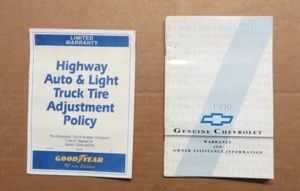 1996 Corvette Warranty & Assistance Info Booklets, GM ORIGINALS - Picture 1 of 4