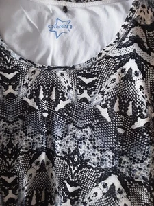 Olsen SHIRT  TUNIKA VISKOSEMISCHG. Gr. 46 L Blau Hellblau Schwarz Weiss - Bild 1 von 2