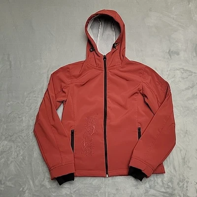 Chaqueta Outback Trading para Mujer M Roja Bordada Western Polar Sudadera con Capucha Carcasa Suave Foto 1 de 4