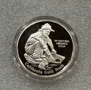 SS Central America California Gold Rush Prospector 1 oncia .999 argento con specifiche oro - Foto 1 di 7