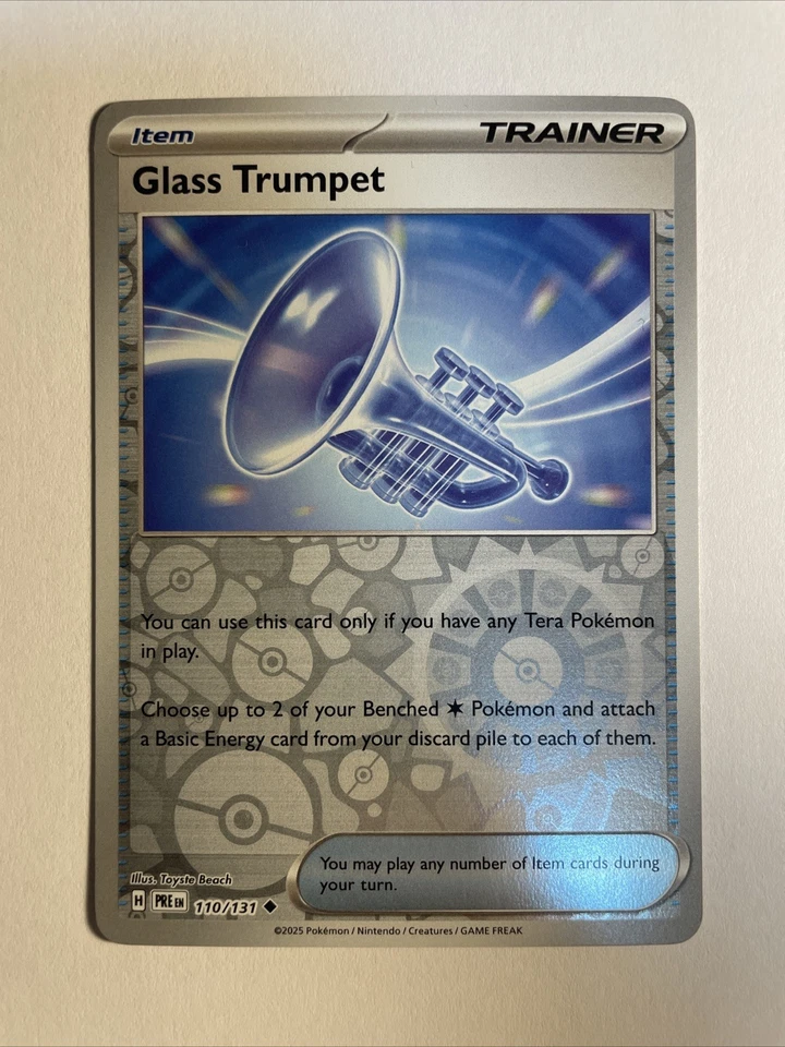 1x Prismatic Evolutions Pokémon Glass Trumpet Reverse Holo Englisch NM/M - Bild 1 von 1