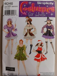 Simplicity Costumes 4046 Misses Witch Fairy Pirate Mrs Claus Sizes 6 8 10 12 - Picture 1 of 2