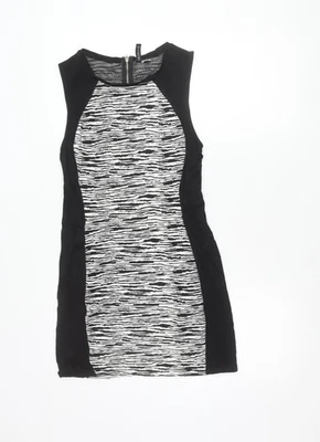 H&M Divided Womens Black White Bodycon Dress Size 12 Sleeveless - Image 1 of 4