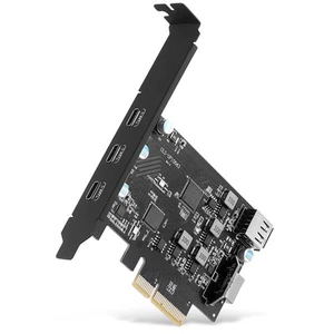 PCI-E to USB 3.2 Expansion Card,3.2 gen2 10Gpbs (3X USB C, 1x USB A, 1x USB T... - Picture 1 of 6
