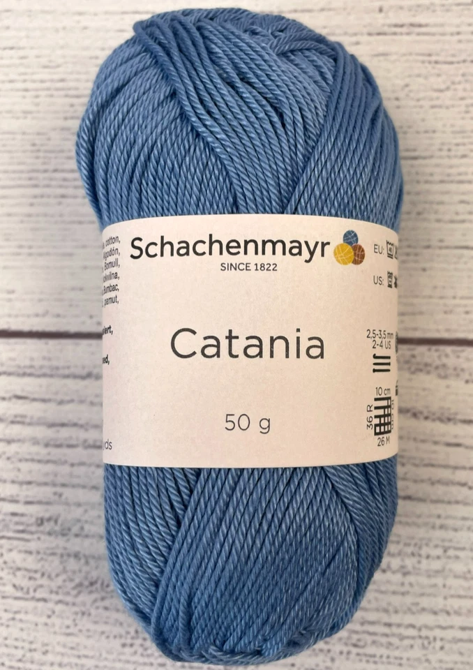 50g Catania Wolle Schachenmayr Wolke Blau Fb 247 100%Baumwolle 125m Lauflänge - Bild 1 von 1