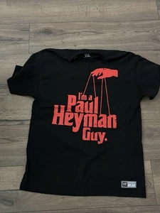 WWE I’m A Paul Heyman Guy Black T-Shirt Used Size L Large W45 - Picture 1 of 2