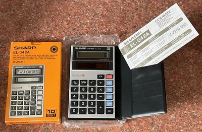 Vintage Sharp Elsimate EL-342A Solar Cell 10-Digit Calculator - Boxed NOS - Image 1 of 4