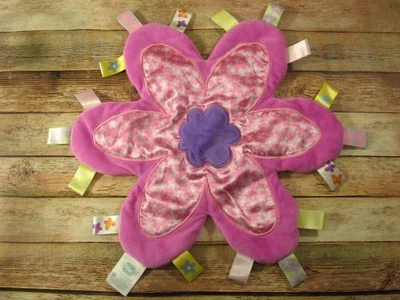 Manta de seguridad Taggies Flower Me Fun Lovey rosa satinado 13" limpia suave usada en excelente estado Foto 1 de 4