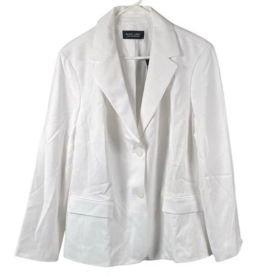 Black Label by Evan Picone Women Blazer Size 20W Plus Size White Lined NWT - Image 1 of 4