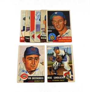 Lot of (8) Different 1953 Topps Baseball Signed Cards Autos - Bild 1 von 2