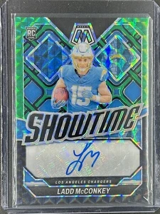 2024 Mosaic Ladd McConkey Rookie Black Green Showtime Auto 10/25 -READ - Picture 1 of 3